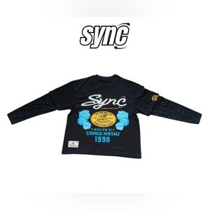 SYNCHTX Long Sleeve Tee - Black and Blue
